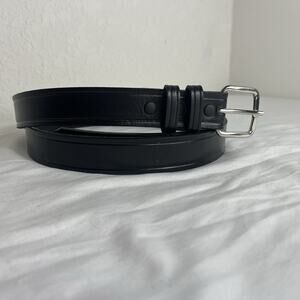 Unbranded Mens Black Genuine Leather Belt Size 48 Slim